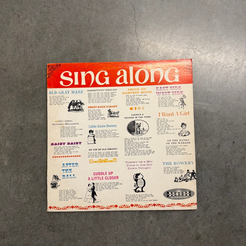 Vintage Sing Along Vinyl LP Crown Records CLP 5117 High Fidelity 33 RPM